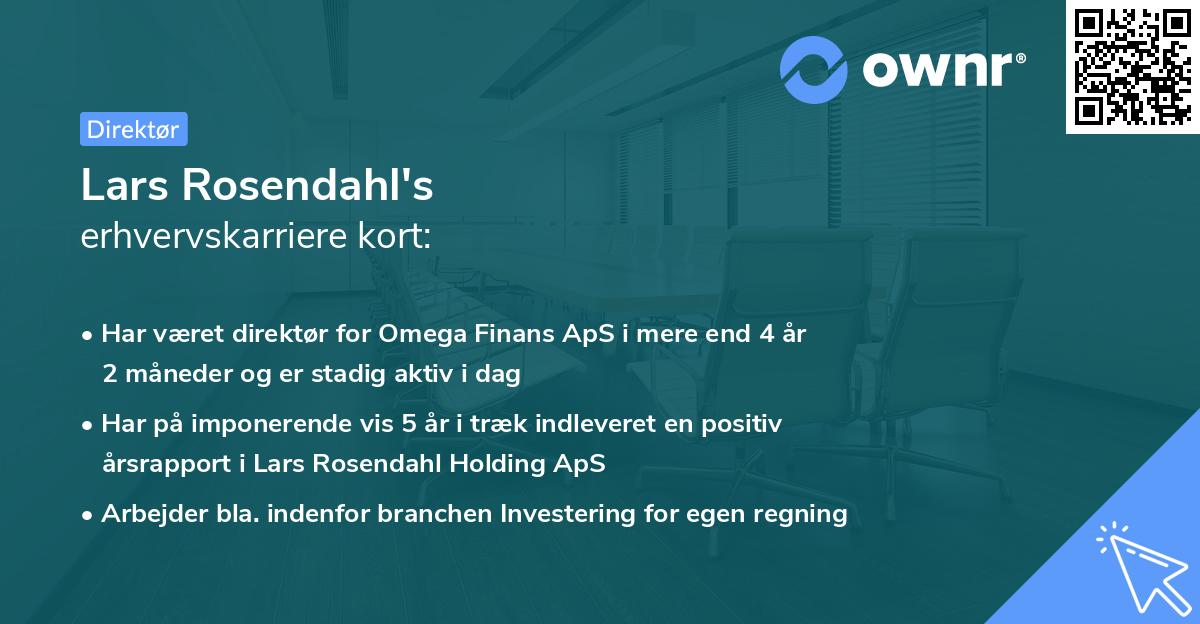 Lars Rosendahl's erhvervskarriere kort
