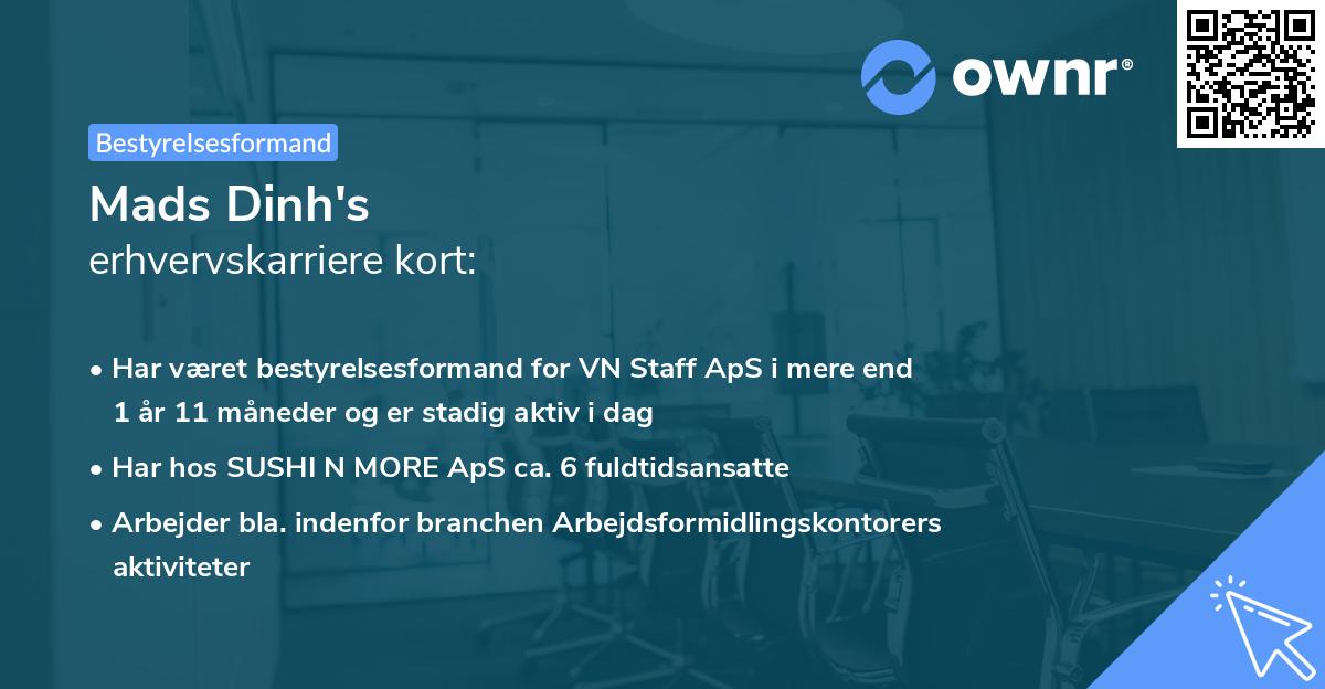 Mads Dinh's erhvervskarriere kort