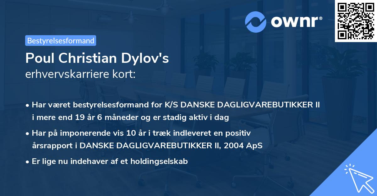 Poul Christian Dylov's erhvervskarriere kort