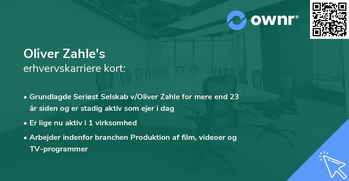 Oliver Zahle's erhvervskarriere kort
