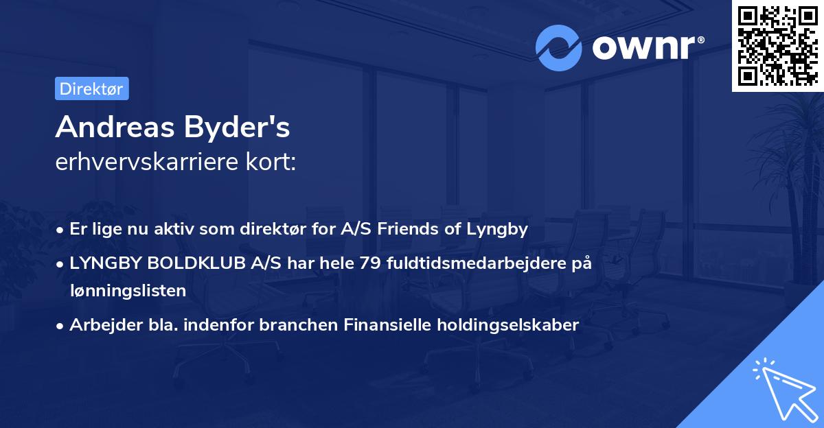 Andreas Byder's erhvervskarriere kort