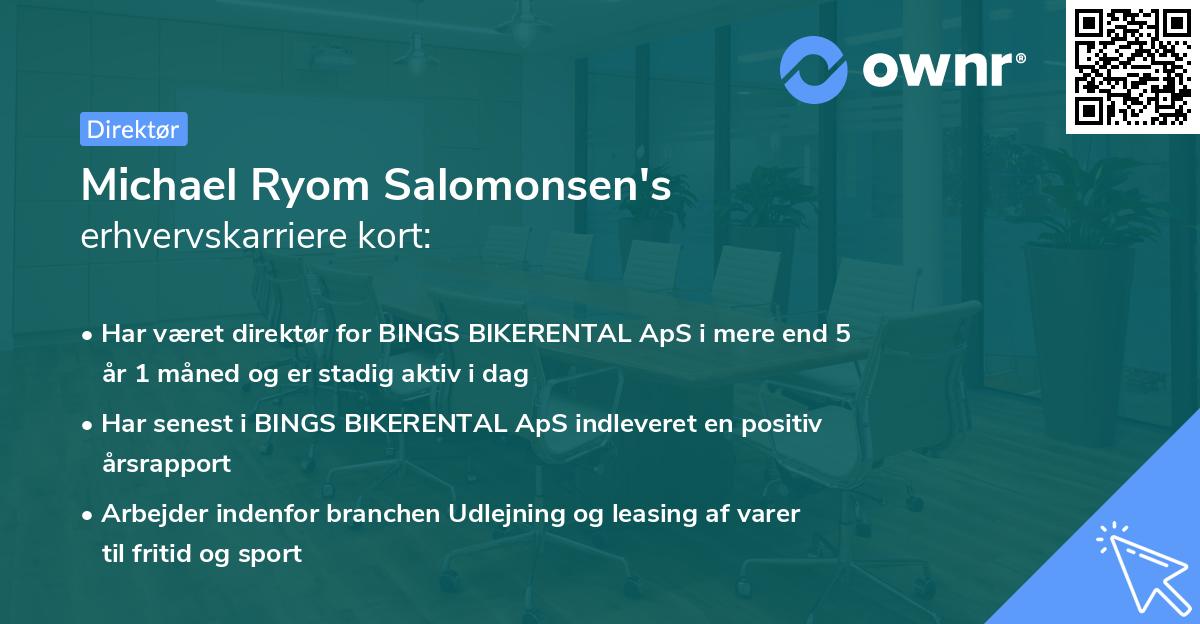 Michael Ryom Salomonsen's erhvervskarriere kort