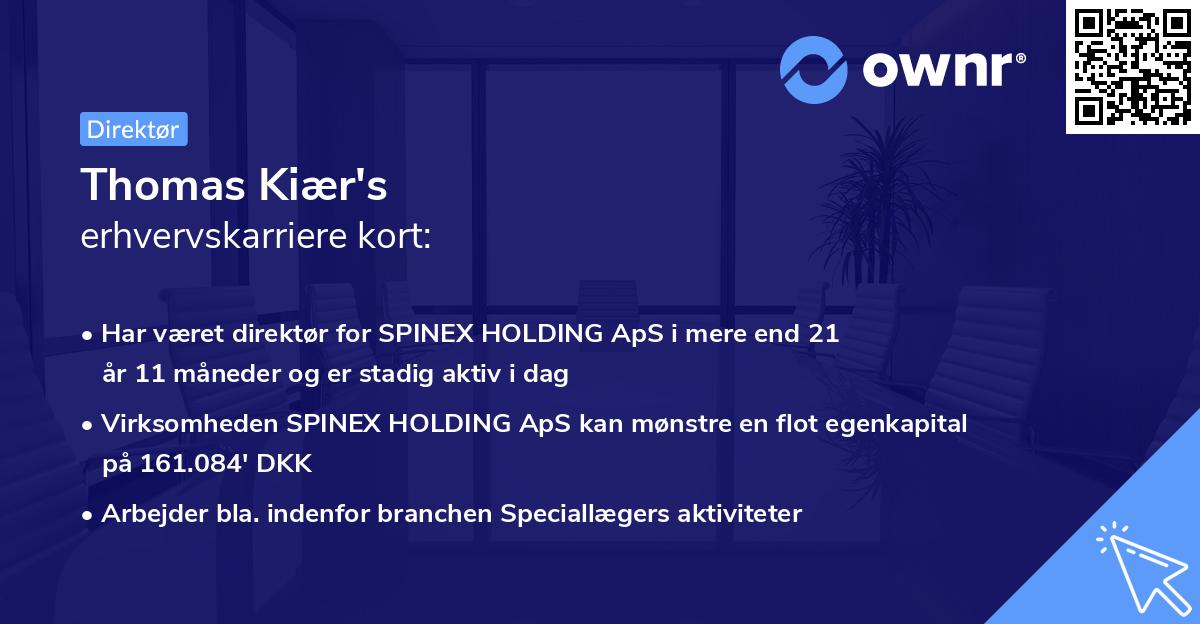 Thomas Kiær's erhvervskarriere kort