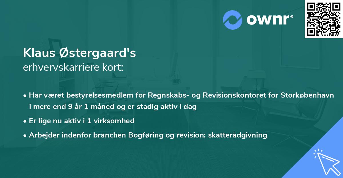 Klaus Østergaard's erhvervskarriere kort