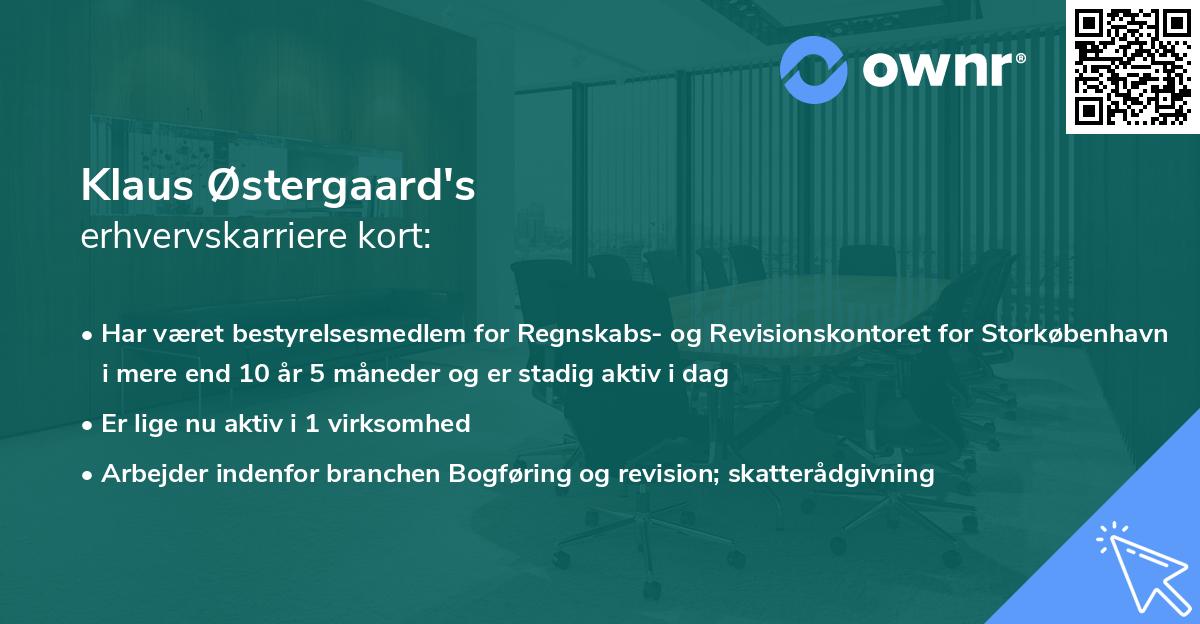 Klaus Østergaard's erhvervskarriere kort