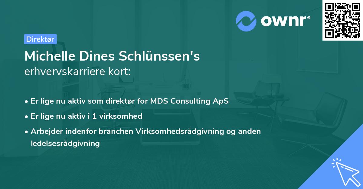 Michelle Dines Schlünssen's erhvervskarriere kort
