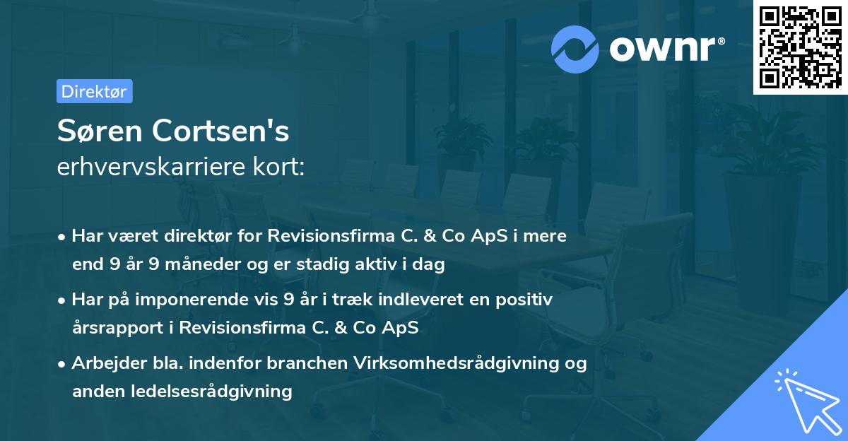 Søren Cortsen's erhvervskarriere kort