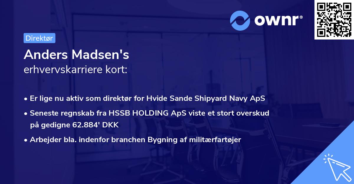 Anders Madsen's erhvervskarriere kort