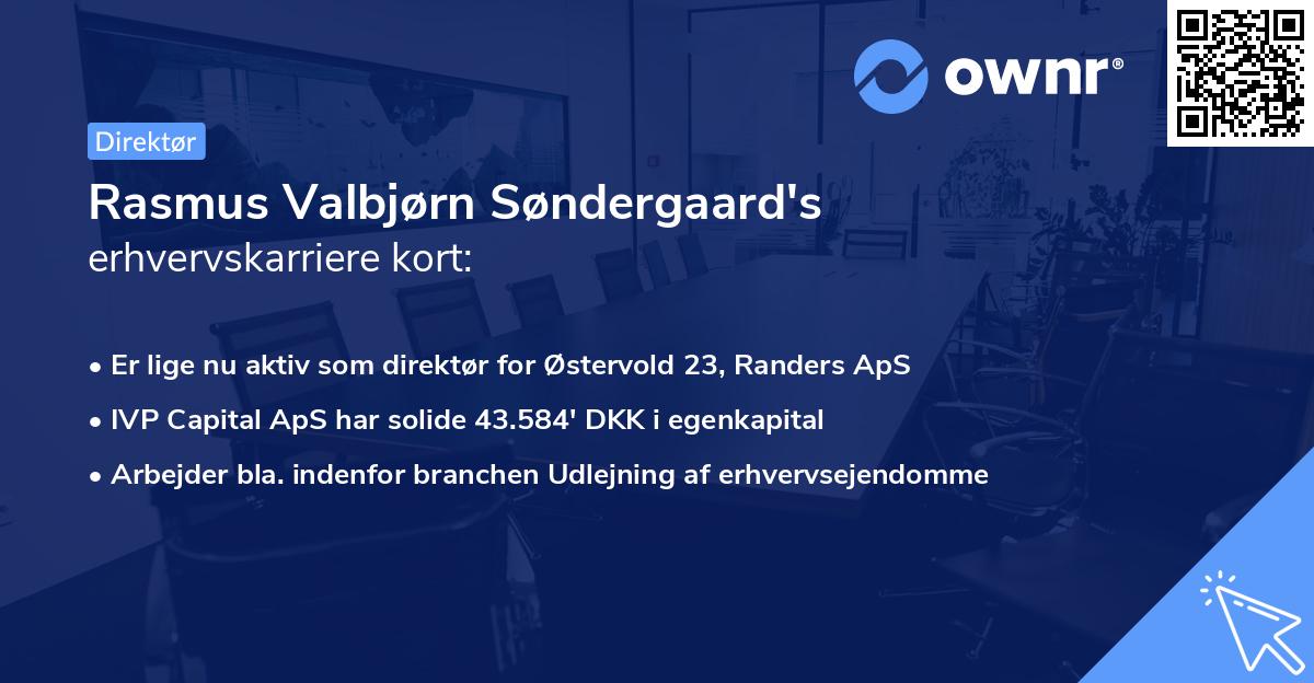 Rasmus Valbjørn Søndergaard's erhvervskarriere kort