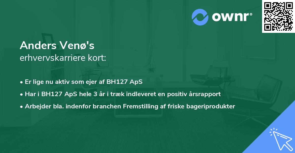 Anders Venø's erhvervskarriere kort