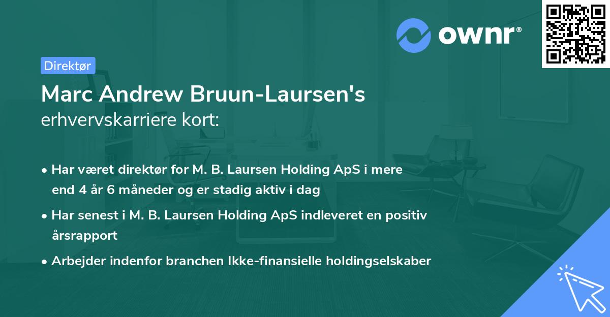 Marc Andrew Bruun-Laursen's erhvervskarriere kort