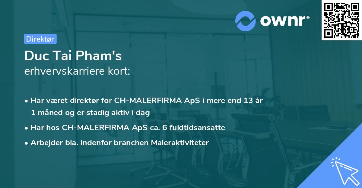 Duc Tai Pham's erhvervskarriere kort