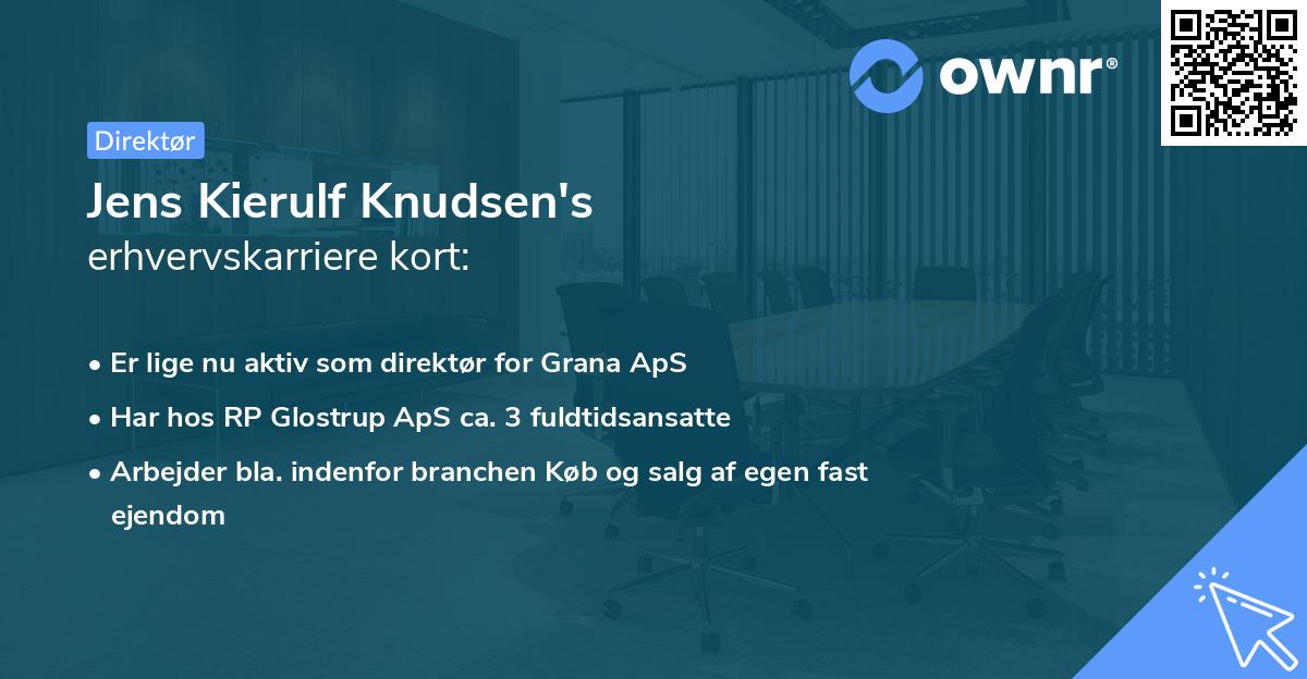 Jens Kierulf Knudsen's erhvervskarriere kort