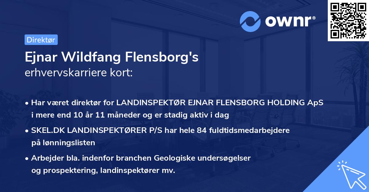 Ejnar Wildfang Flensborg's erhvervskarriere kort