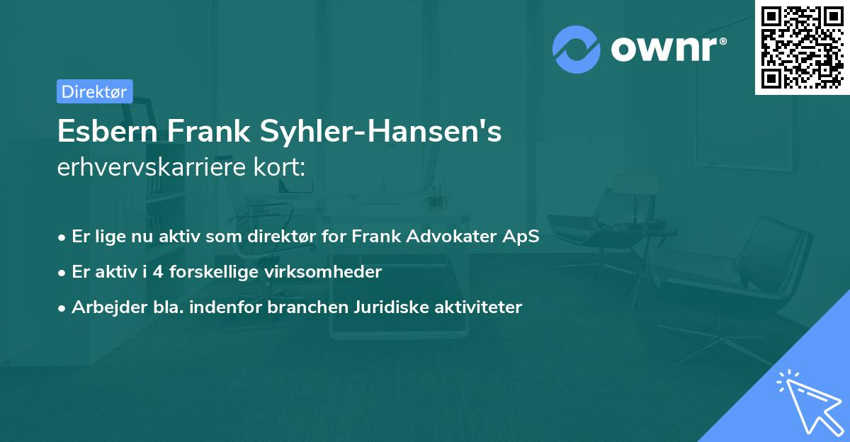 Esbern Frank Syhler-Hansen's erhvervskarriere kort