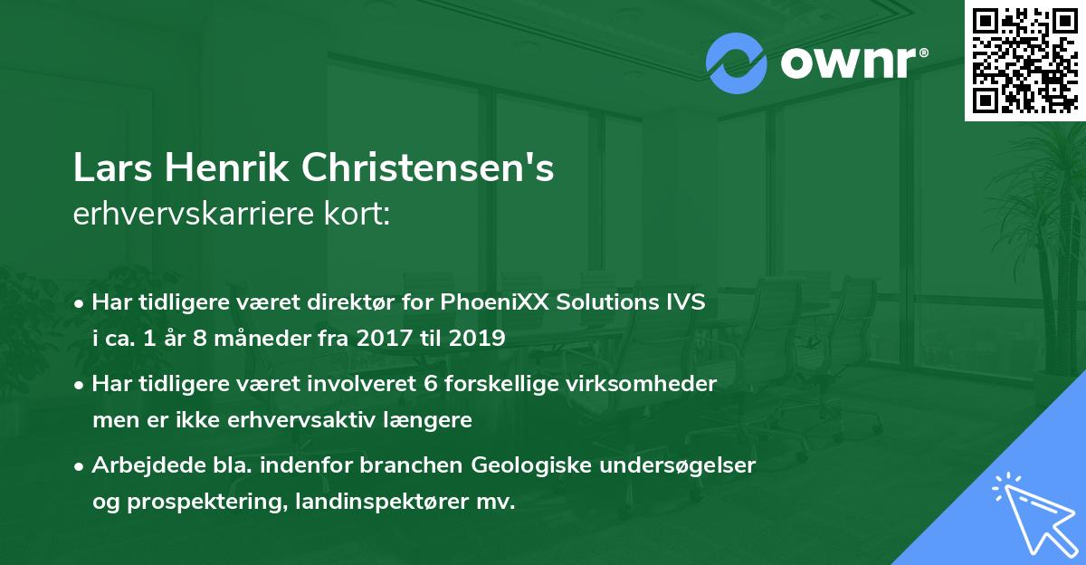 Lars Henrik Christensen's erhvervskarriere kort