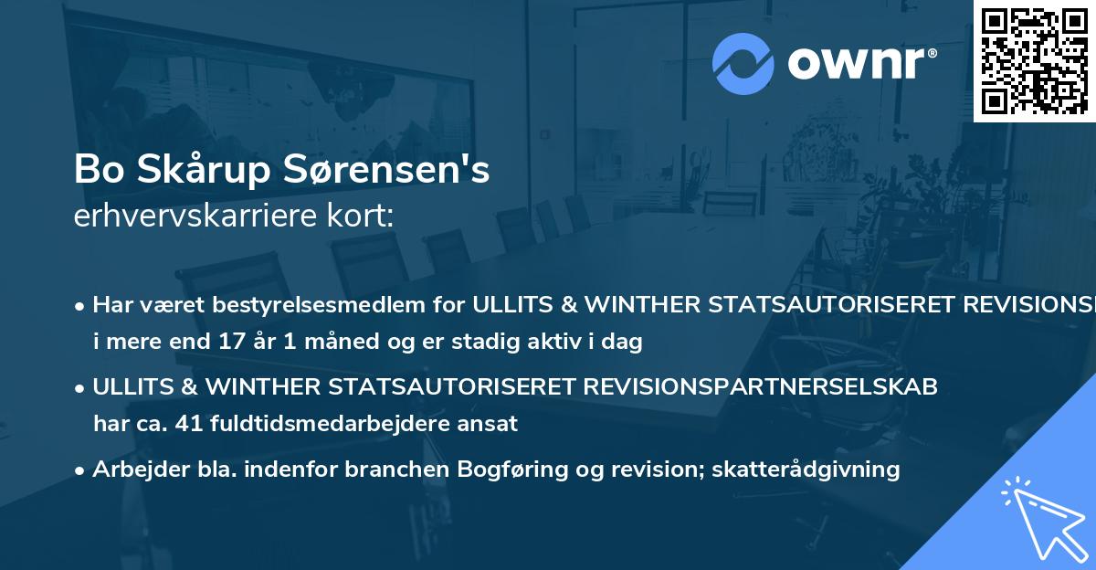 Bo Skårup Sørensen's erhvervskarriere kort