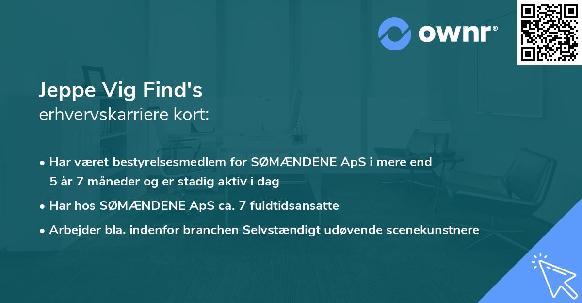 Jeppe Vig Find's erhvervskarriere kort