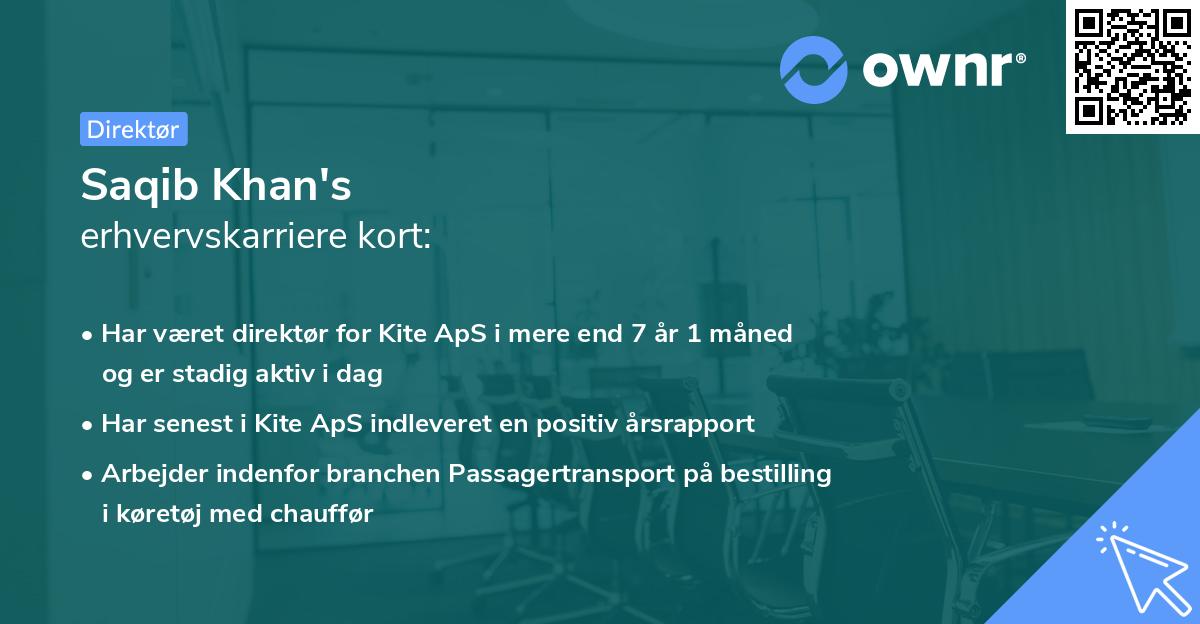 Saqib Khan's erhvervskarriere kort
