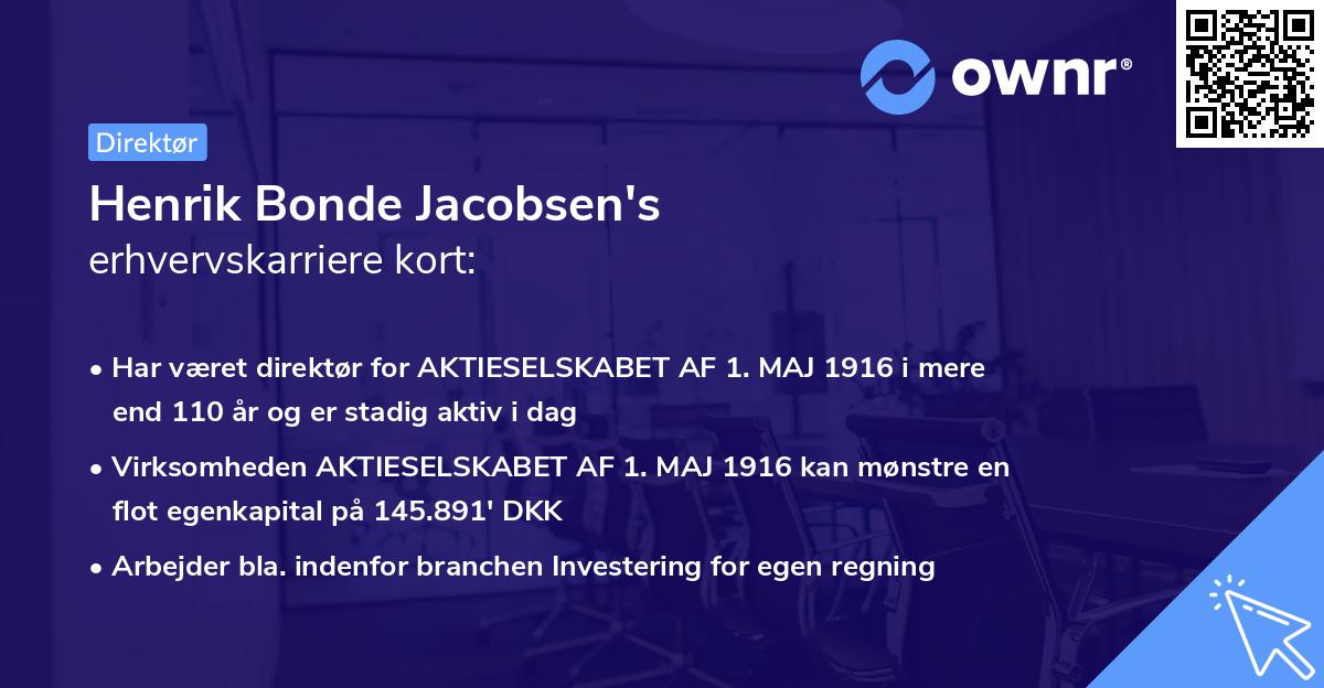Henrik Bonde Jacobsen's erhvervskarriere kort