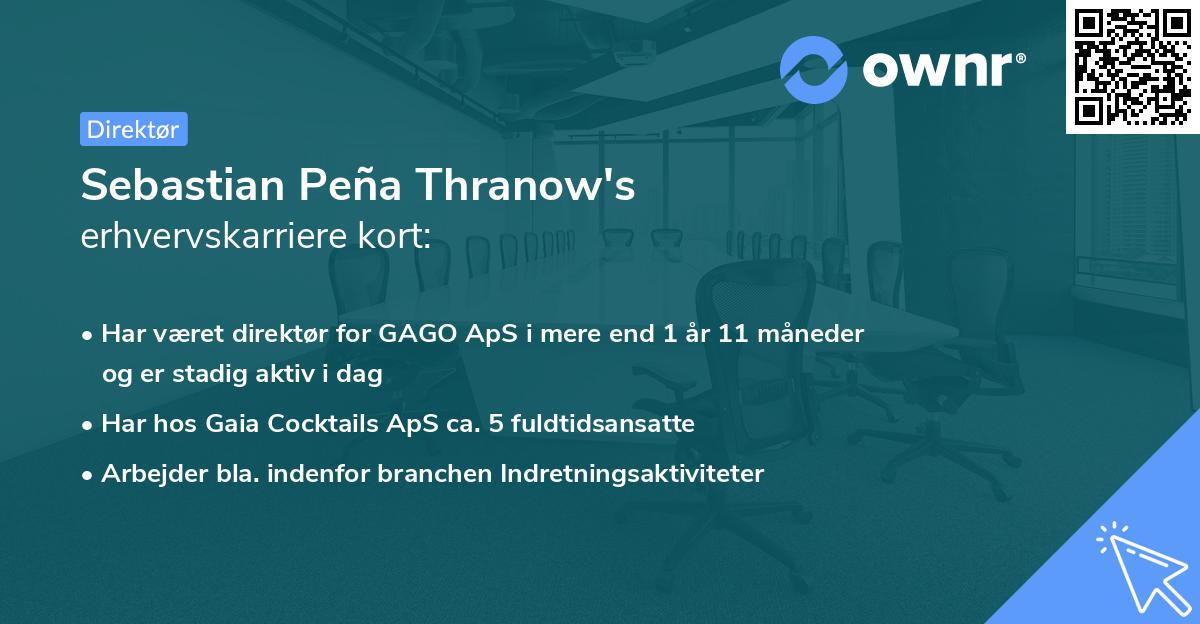 Sebastian Peña Thranow's erhvervskarriere kort