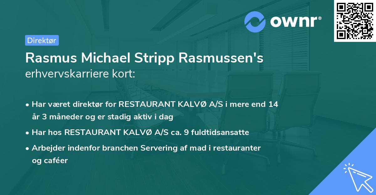 Rasmus Michael Stripp Rasmussen's erhvervskarriere kort