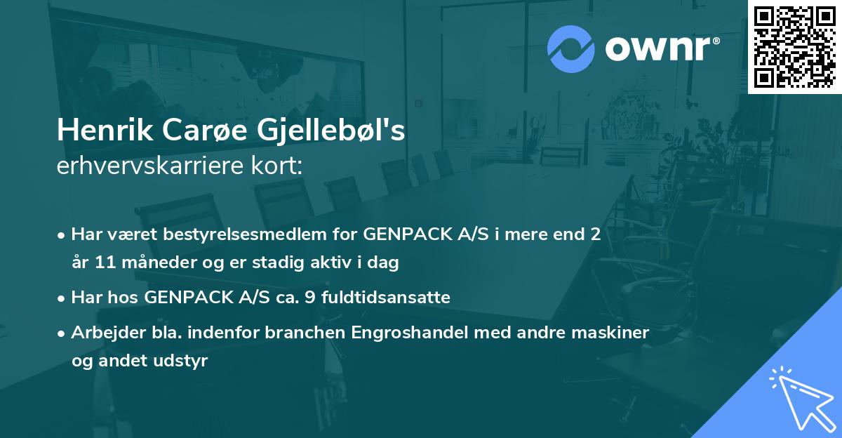 Henrik Carøe Gjellebøl's erhvervskarriere kort