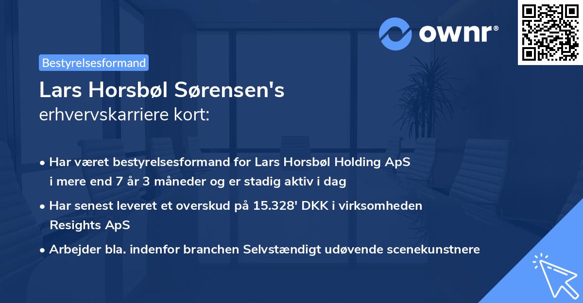 Lars Horsbøl Sørensen's erhvervskarriere kort