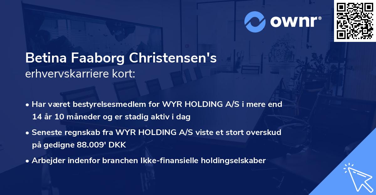 Betina Faaborg Christensen's erhvervskarriere kort