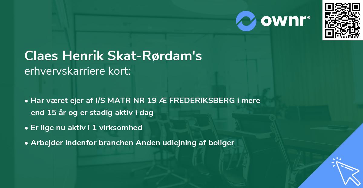 Claes Henrik Skat-Rørdam's erhvervskarriere kort
