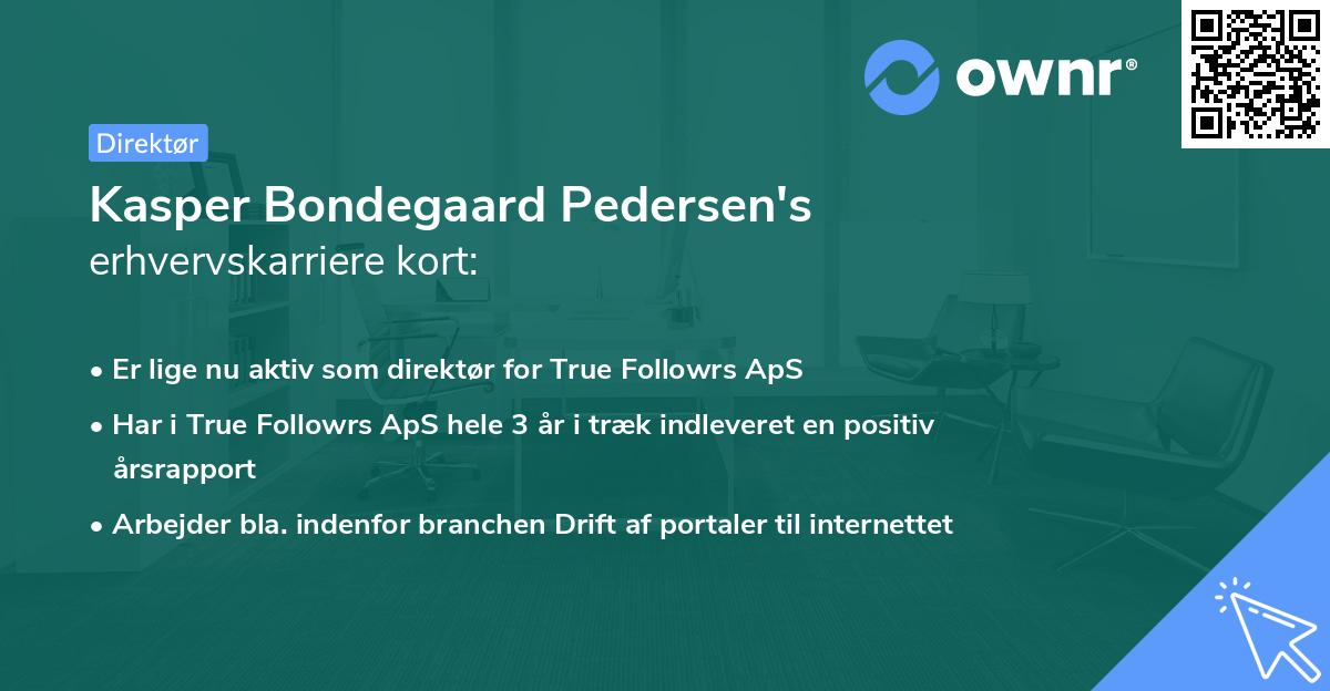 Kasper Bondegaard Pedersen's erhvervskarriere kort