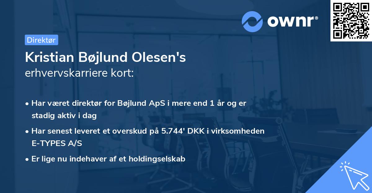 Kristian Bøjlund Olesen's erhvervskarriere kort