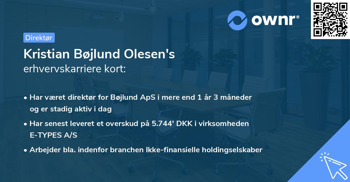 Kristian Bøjlund Olesen's erhvervskarriere kort