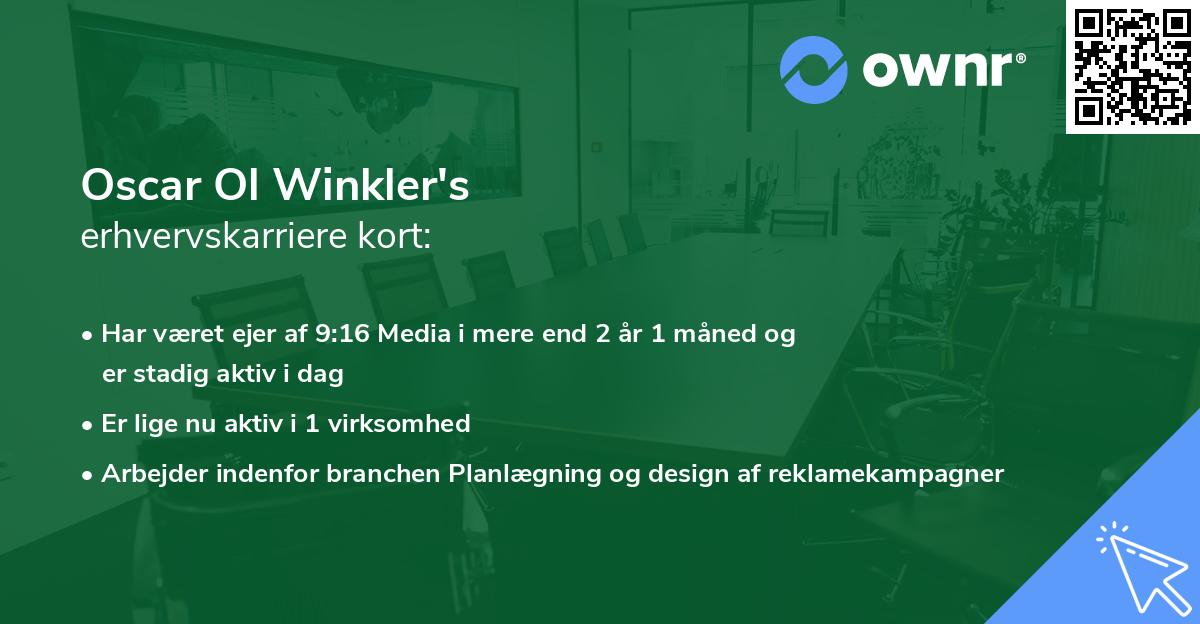 Oscar Ol Winkler's erhvervskarriere kort