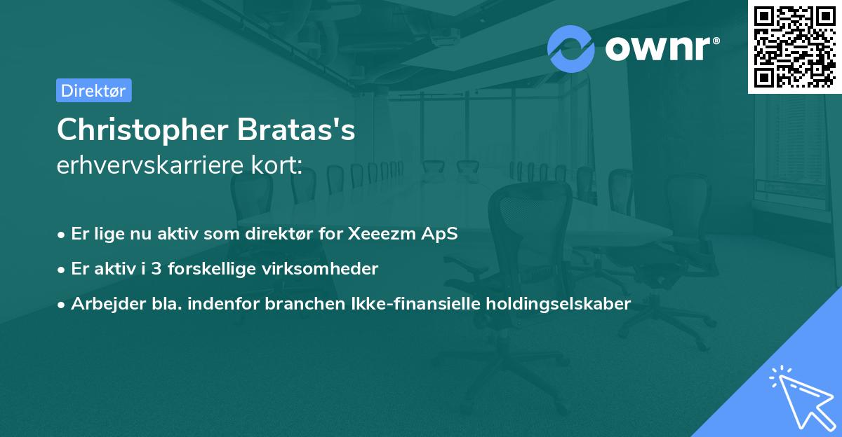 Christopher Bratas's erhvervskarriere kort