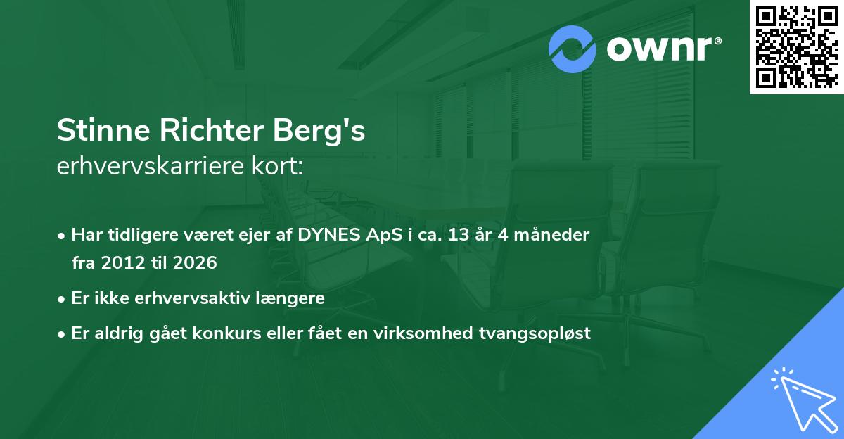 Stinne Richter Berg's erhvervskarriere kort