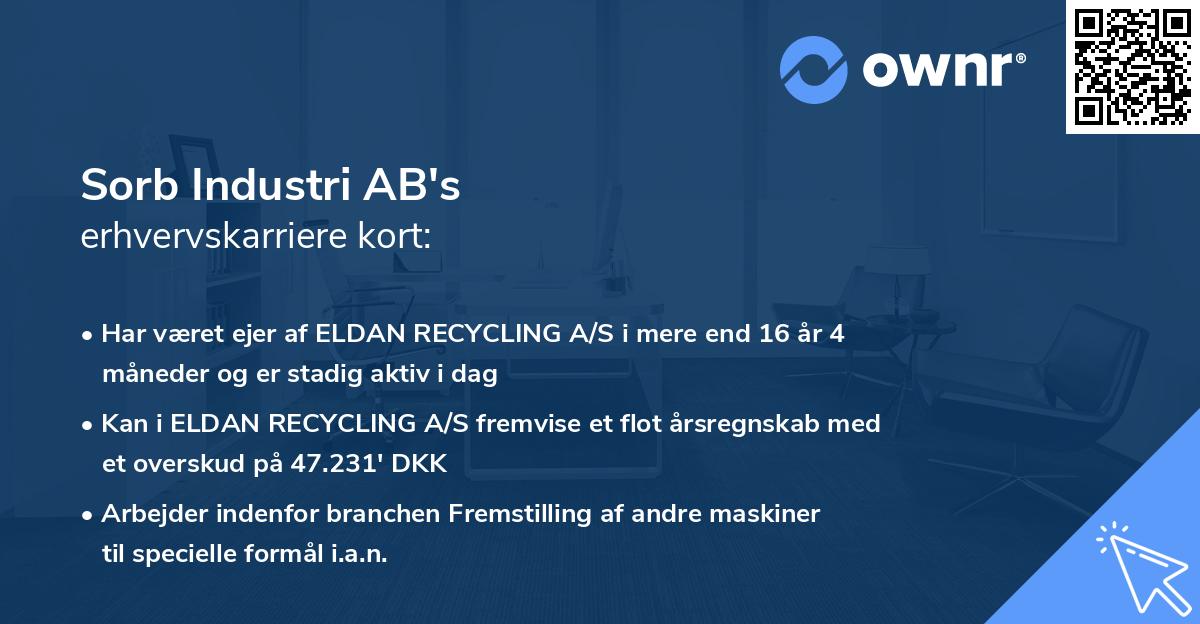 Sorb Industri AB's erhvervskarriere kort