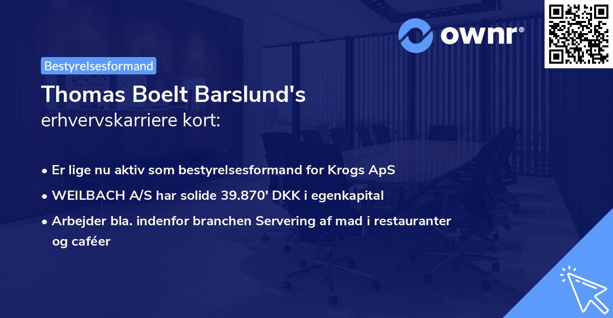 Thomas Boelt Barslund's erhvervskarriere kort