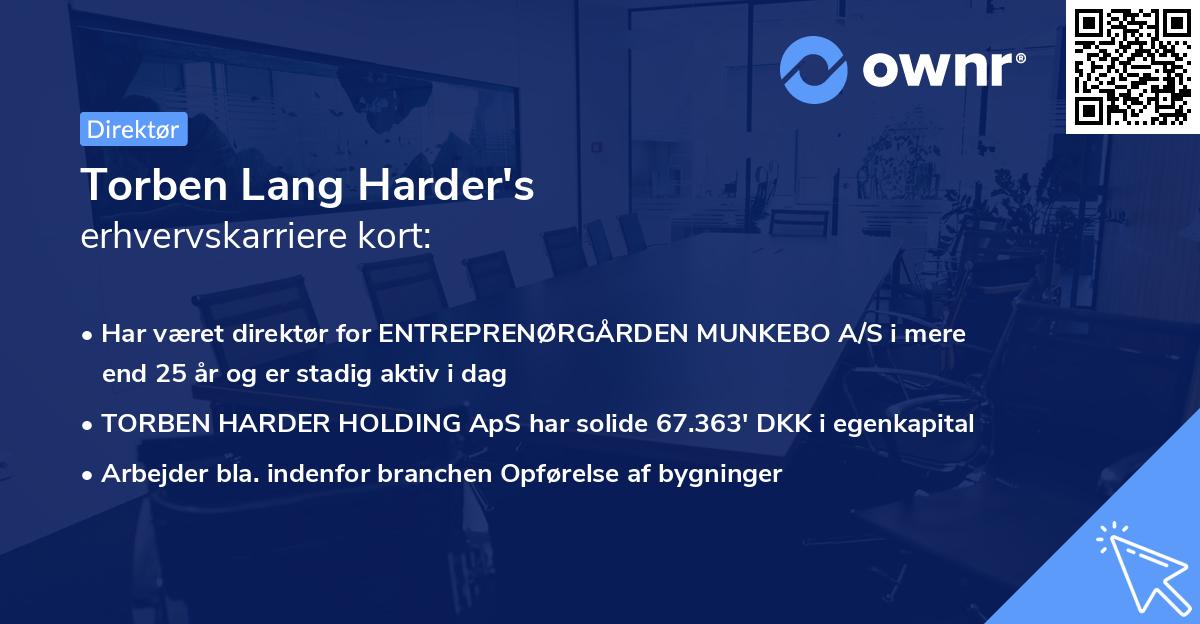 Torben Lang Harder's erhvervskarriere kort