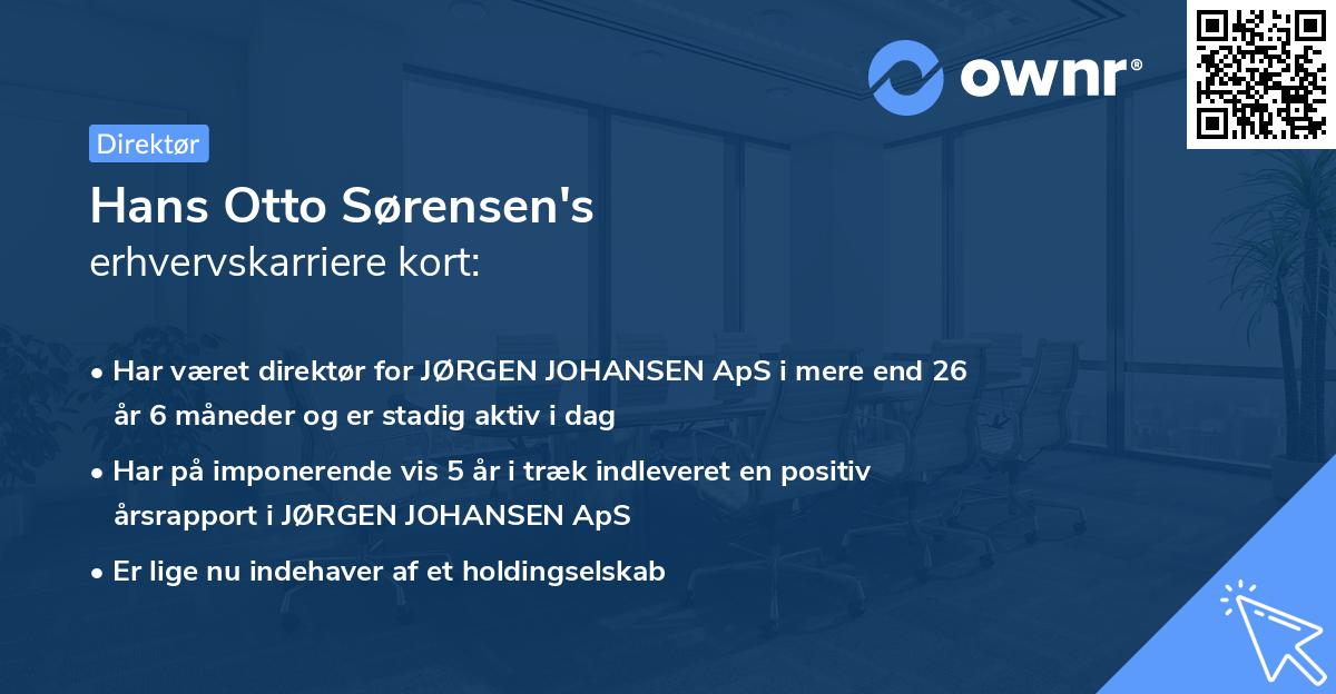 Hans Otto Sørensen's erhvervskarriere kort