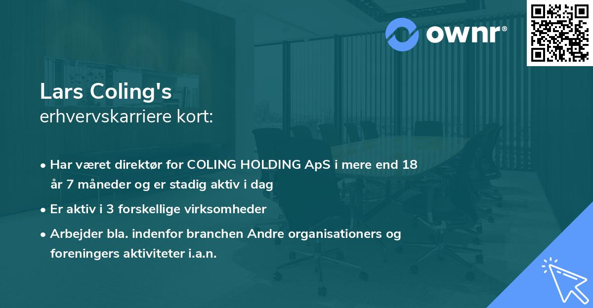Lars Coling's erhvervskarriere kort