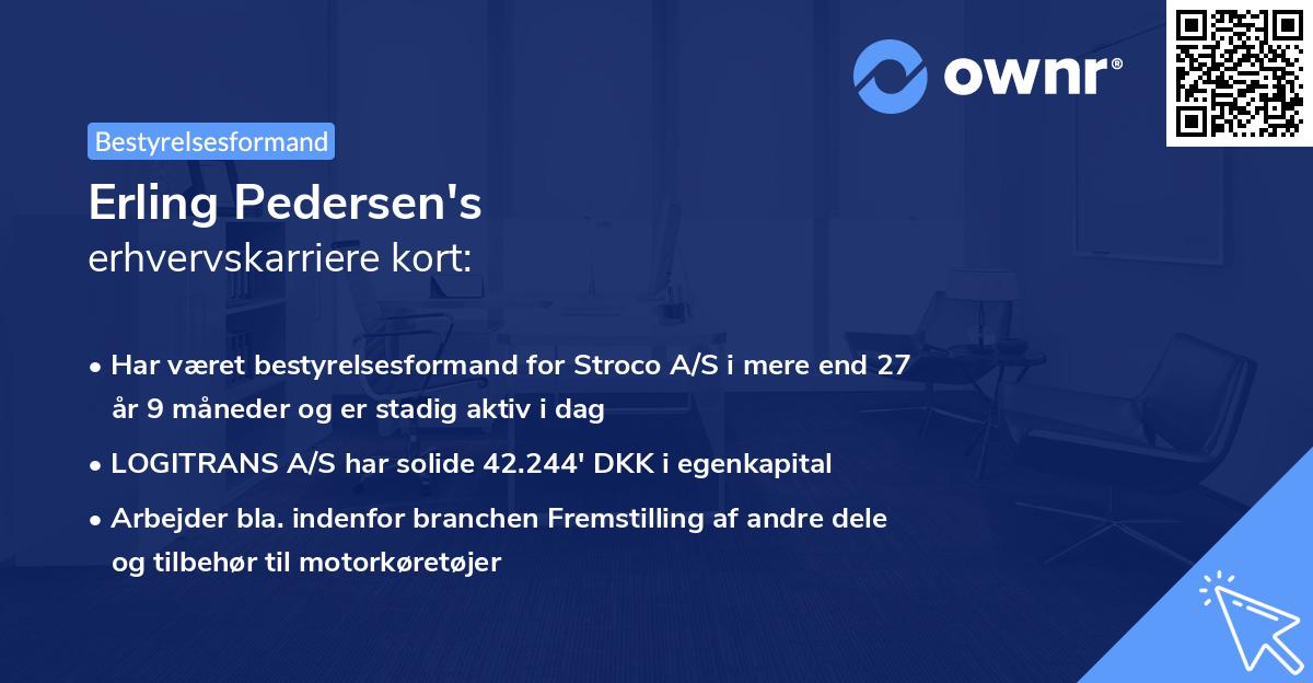 Erling Pedersen's erhvervskarriere kort