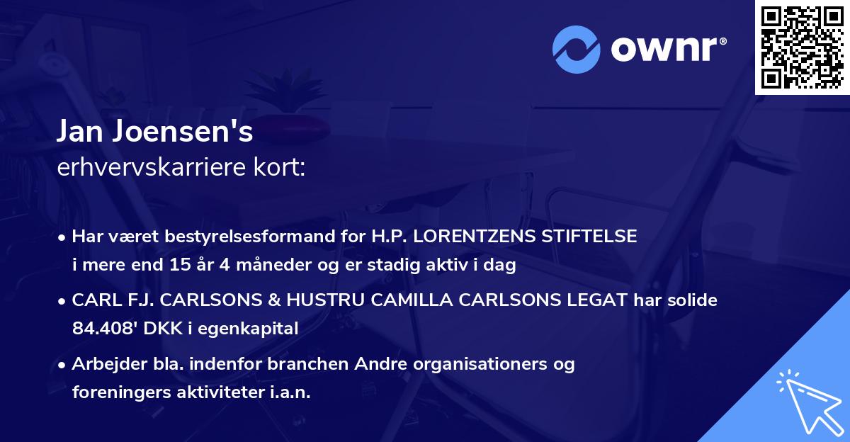 Jan Joensen's erhvervskarriere kort
