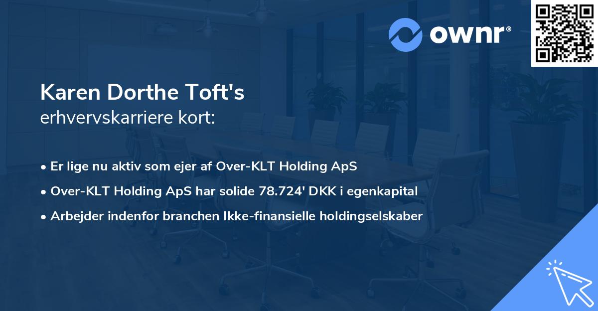 Karen Dorthe Toft's erhvervskarriere kort