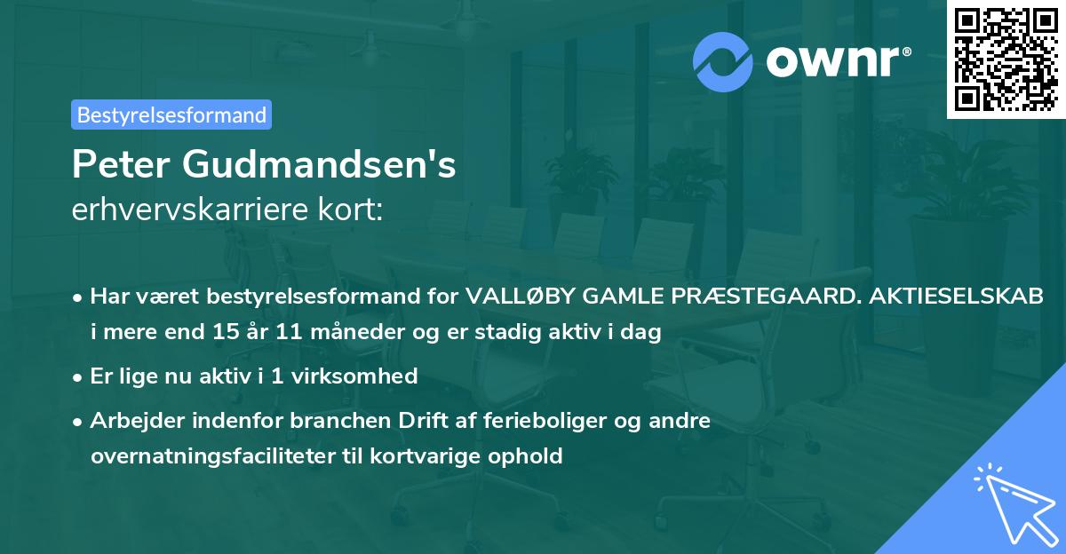 Peter Gudmandsen's erhvervskarriere kort