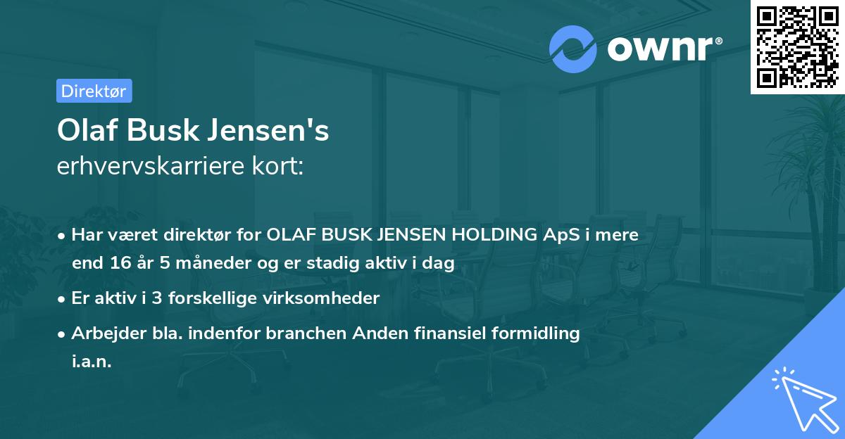 Olaf Busk Jensen's erhvervskarriere kort