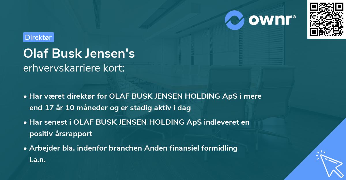 Olaf Busk Jensen's erhvervskarriere kort