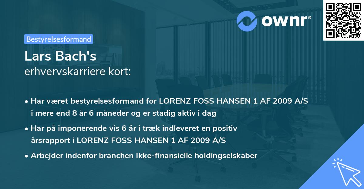 Lars Bach's erhvervskarriere kort