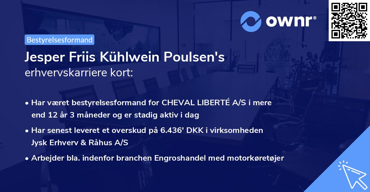 Jesper Friis Kühlwein Poulsen's erhvervskarriere kort