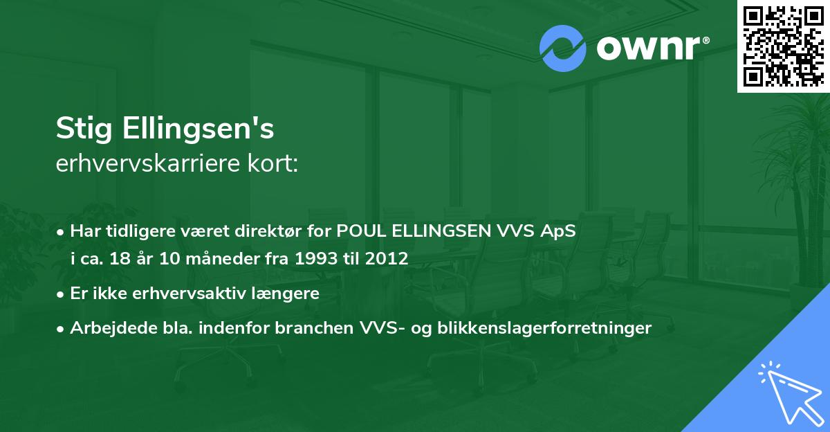 Stig Ellingsen's erhvervskarriere kort